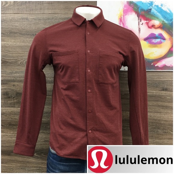 Lululemon Other - Lululemon Compatibility Mens Long Sleeve Snap Front Shirt Pockets Size M